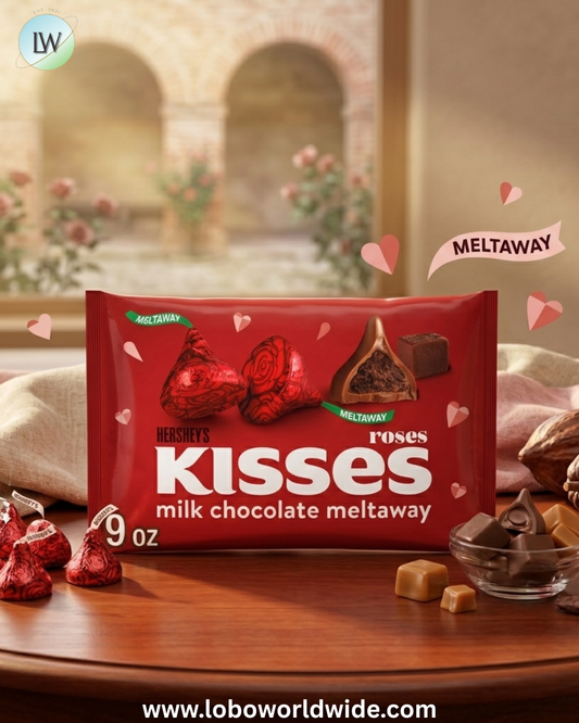 HERSHEY'S KISSES Milk Chocolate Meltaway, Valentine's Day Candy Bag, 9 oz