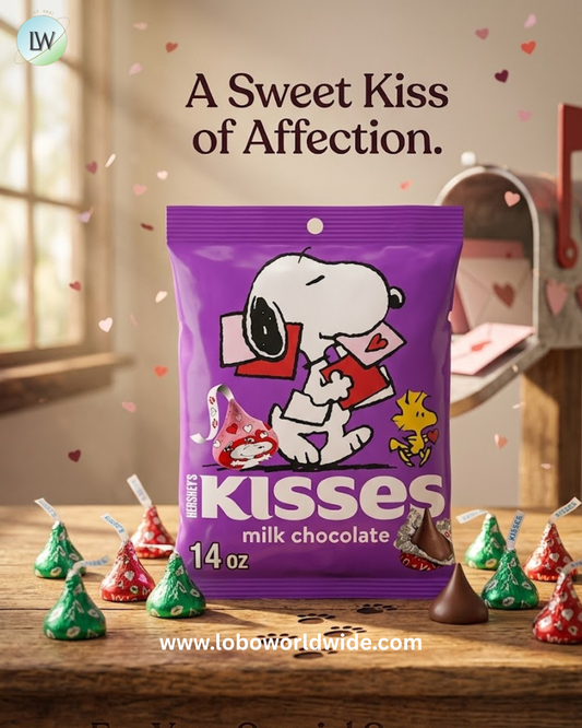 HERSHEY'S KISSES Milk Chocolate Snoopy and Friends, Valentine's Candy Gift Box, 14 oz