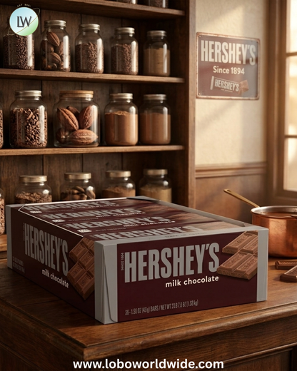 HERSHEY'S Milk Chocolate Candy Bars, 1.55 oz., 36 pk.