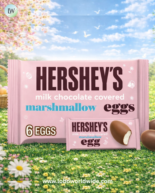 HERSHEY'S Milk Chocolate Covered Marshmallow Eggs, Easter Candy Pack, 5.7 oz (6 Pieces)