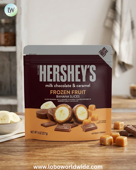 HERSHEY’S Milk Chocolate & Caramel Bananas, 8 oz (Frozen)
