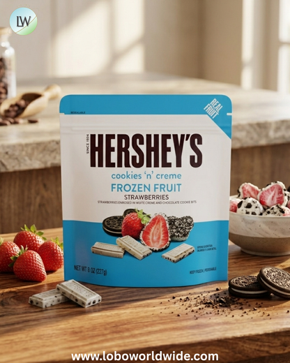 HERSHEY'S Strawberries in Cookies ‘N’ Creme, 8 oz (Frozen)