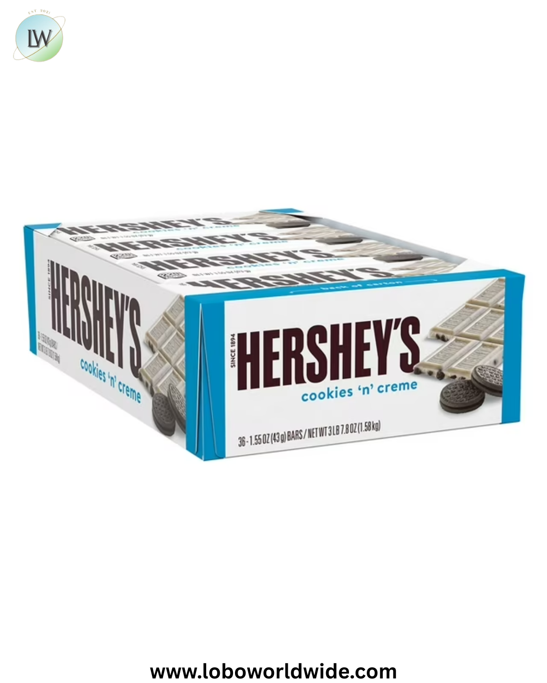 HERSHEY'S Cookies 'n' Creme Candy Bars, Full Size, 1.55 oz., 36 pk.