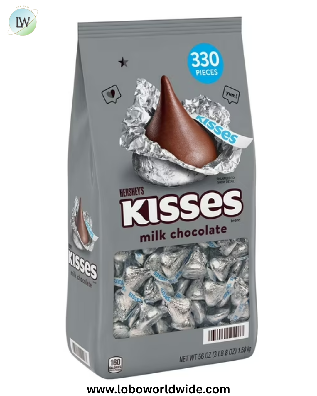 HERSHEY'S KISSES Milk Chocolate Candy, 330 pcs.
