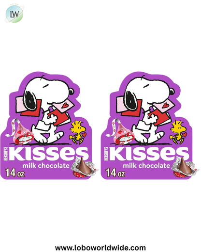 HERSHEY'S KISSES Milk Chocolate Snoopy and Friends, Valentine's Candy Gift Box, 14 oz