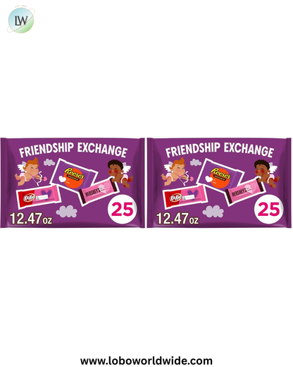 HERSHEY'S, KIT KAT and REESE'S Assorted Chocolate Snack Size, Valentine's Candy Bag, 12.47 oz (25 Pieces), (Pack of 2)