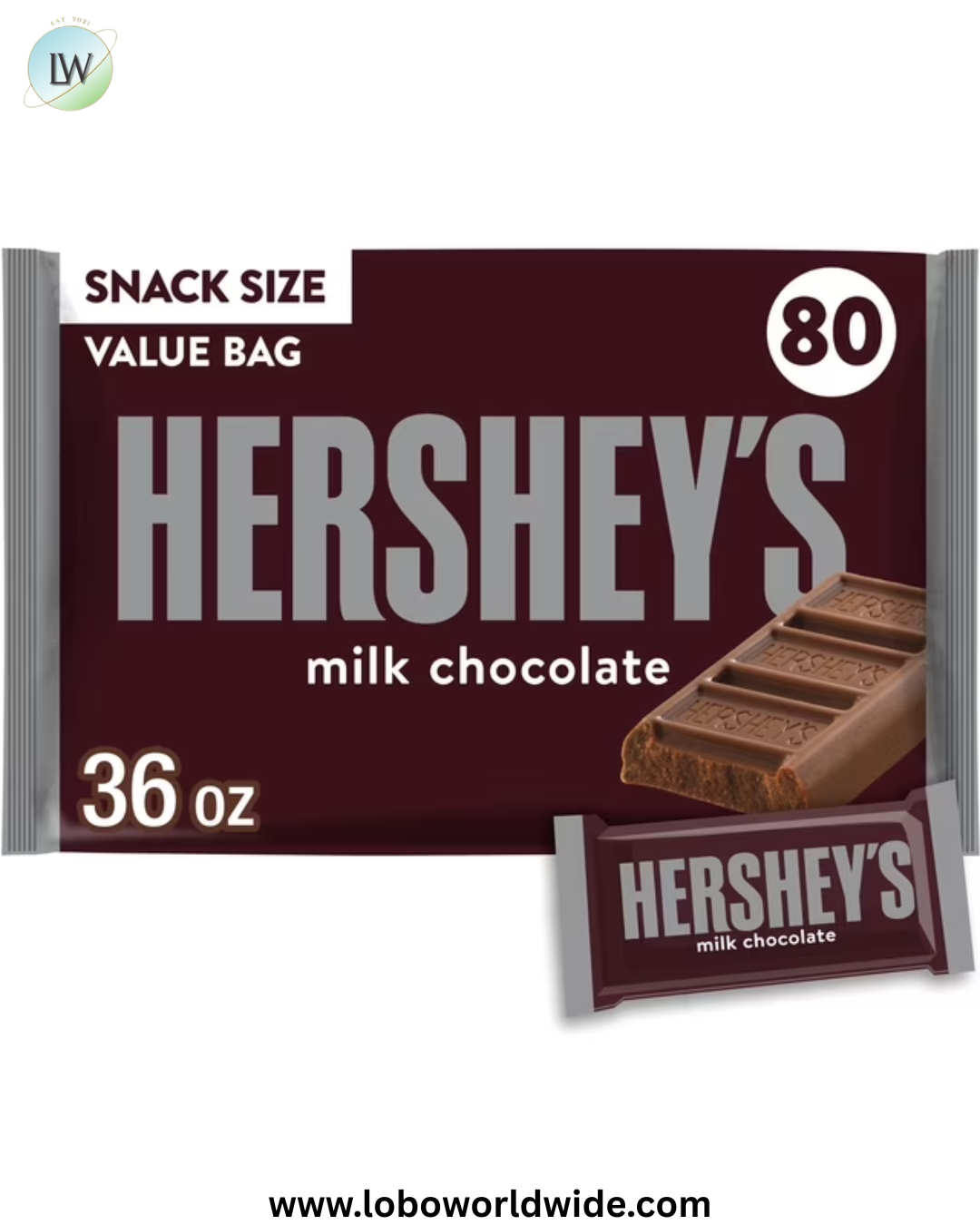 HERSHEY'S Milk Chocolate Bars, Snack Size, 80 pcs.