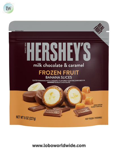 HERSHEY’S Milk Chocolate & Caramel Bananas, 8 oz (Frozen)