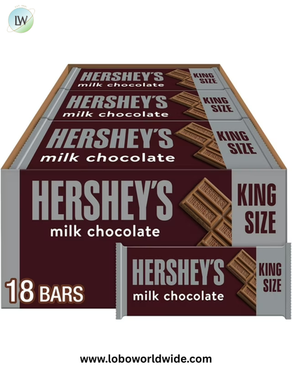 HERSHEY'S Milk Chocolate King Size Candy, 2.6 oz., 18 ct.