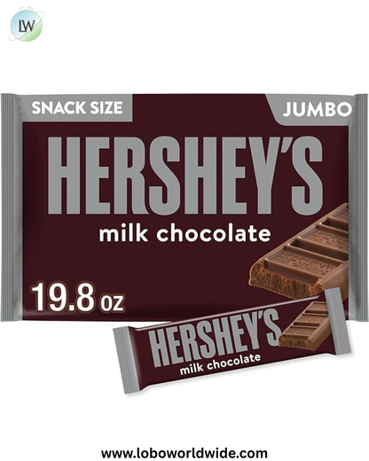 HERSHEY'S Milk Chocolate Snack Size, Candy Jumbo Bag, 19.8 oz