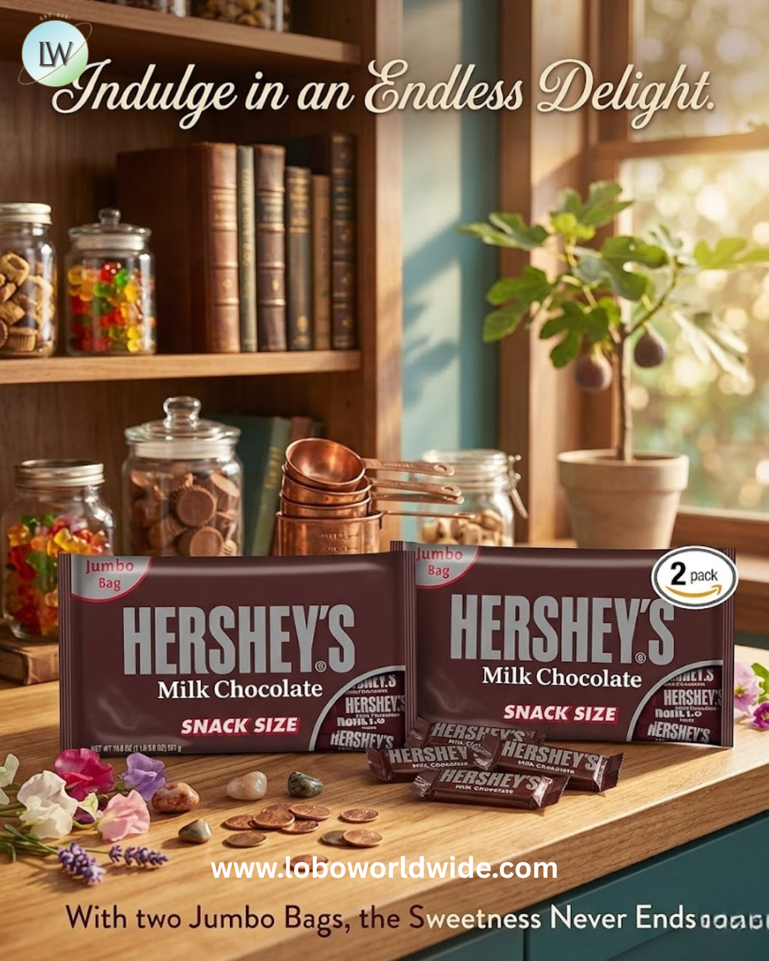 HERSHEY'S Milk Chocolate Snack Size, Candy Jumbo Bag, 19.8 oz