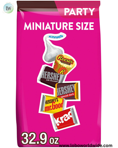 HERSHEY'S and REESE'S Miniatures Assorted Chocolate Candy Party Pack, 32.9 oz