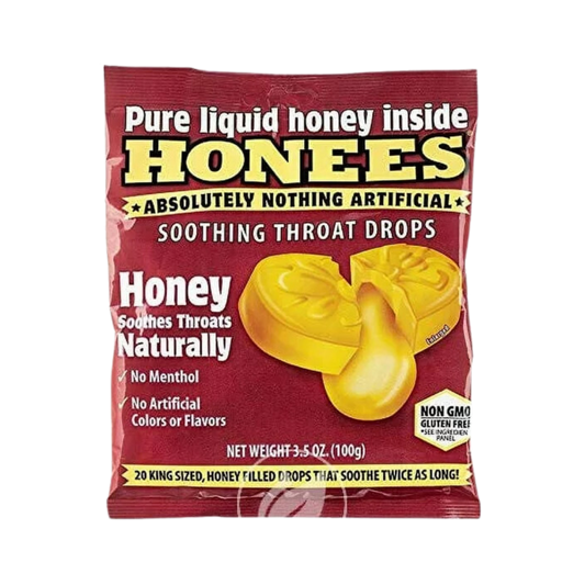 Honees Soothing Throat Drops Liquid Honey 2 Bags
