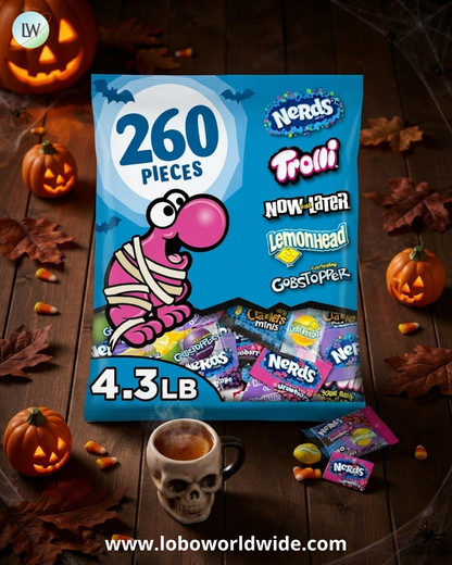 Nerds Halloween Candy Fun Trick-or-Treat Assortment, 4.3 lb. (260 Pcs.)