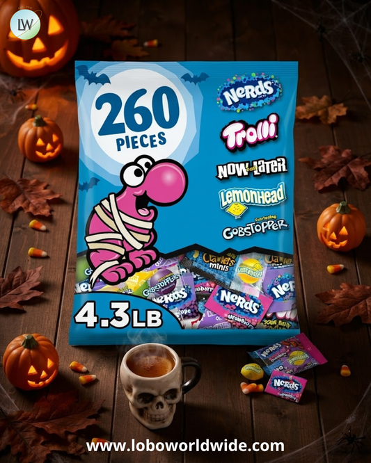 Nerds Halloween Candy Fun Trick-or-Treat Assortment, 4.3 lb. (260 Pcs.)