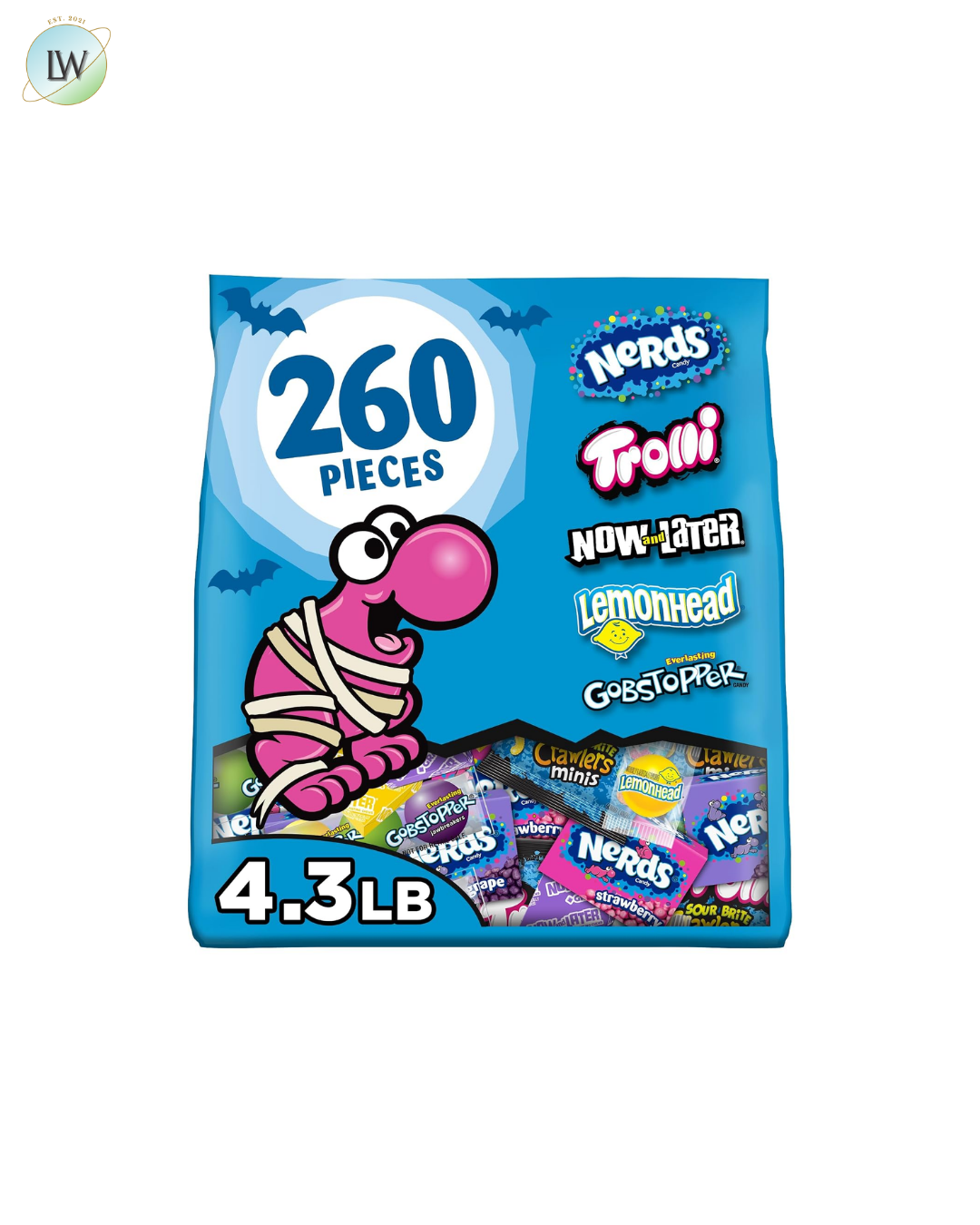 Nerds Halloween Candy Fun Trick-or-Treat Assortment, 4.3 lb. (260 Pcs.)