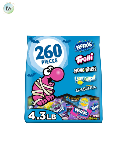 Nerds Halloween Candy Fun Trick-or-Treat Assortment, 4.3 lb. (260 Pcs.)