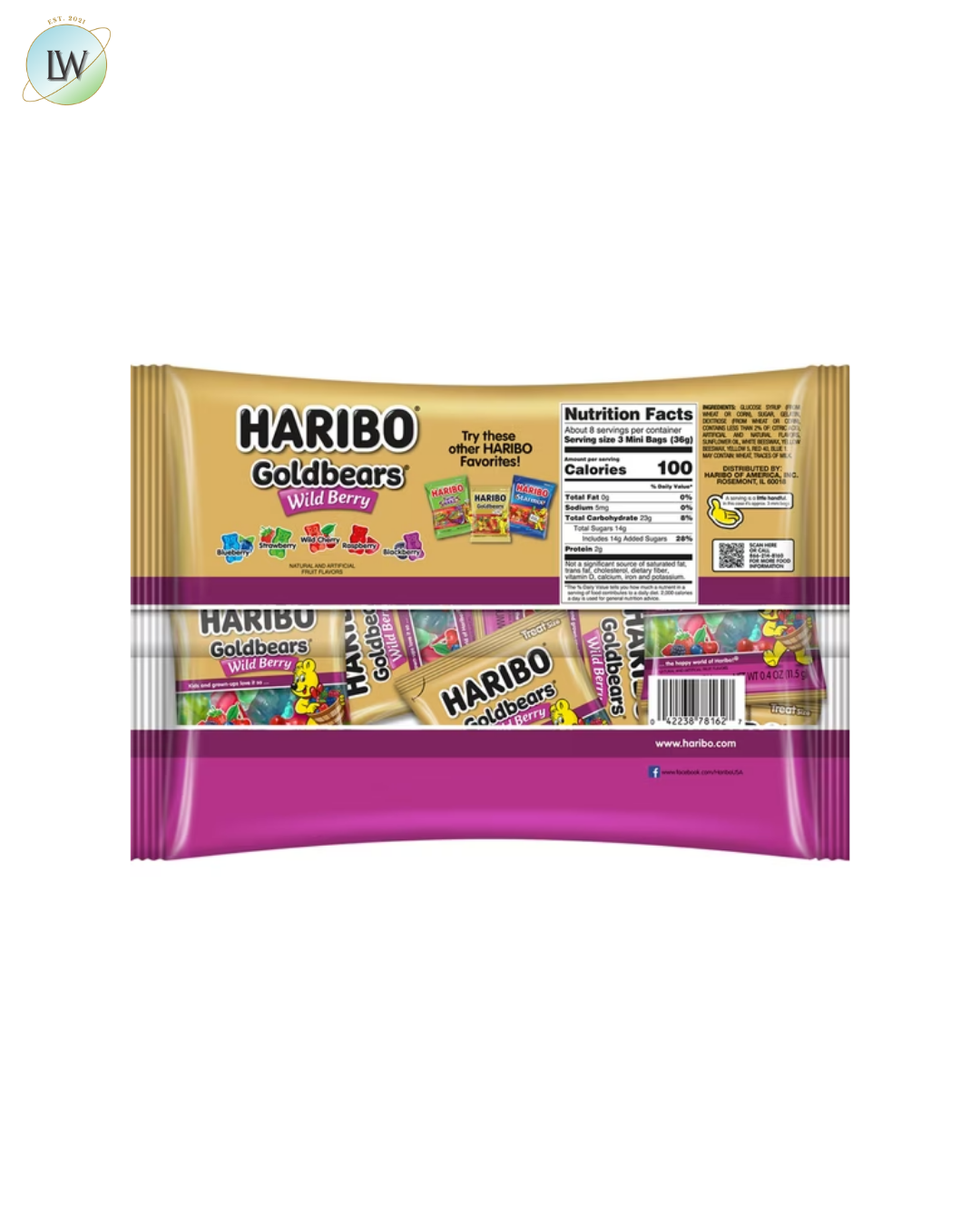 Haribo Goldbears Halloween Gummies, Wildberry, 9.5 oz.