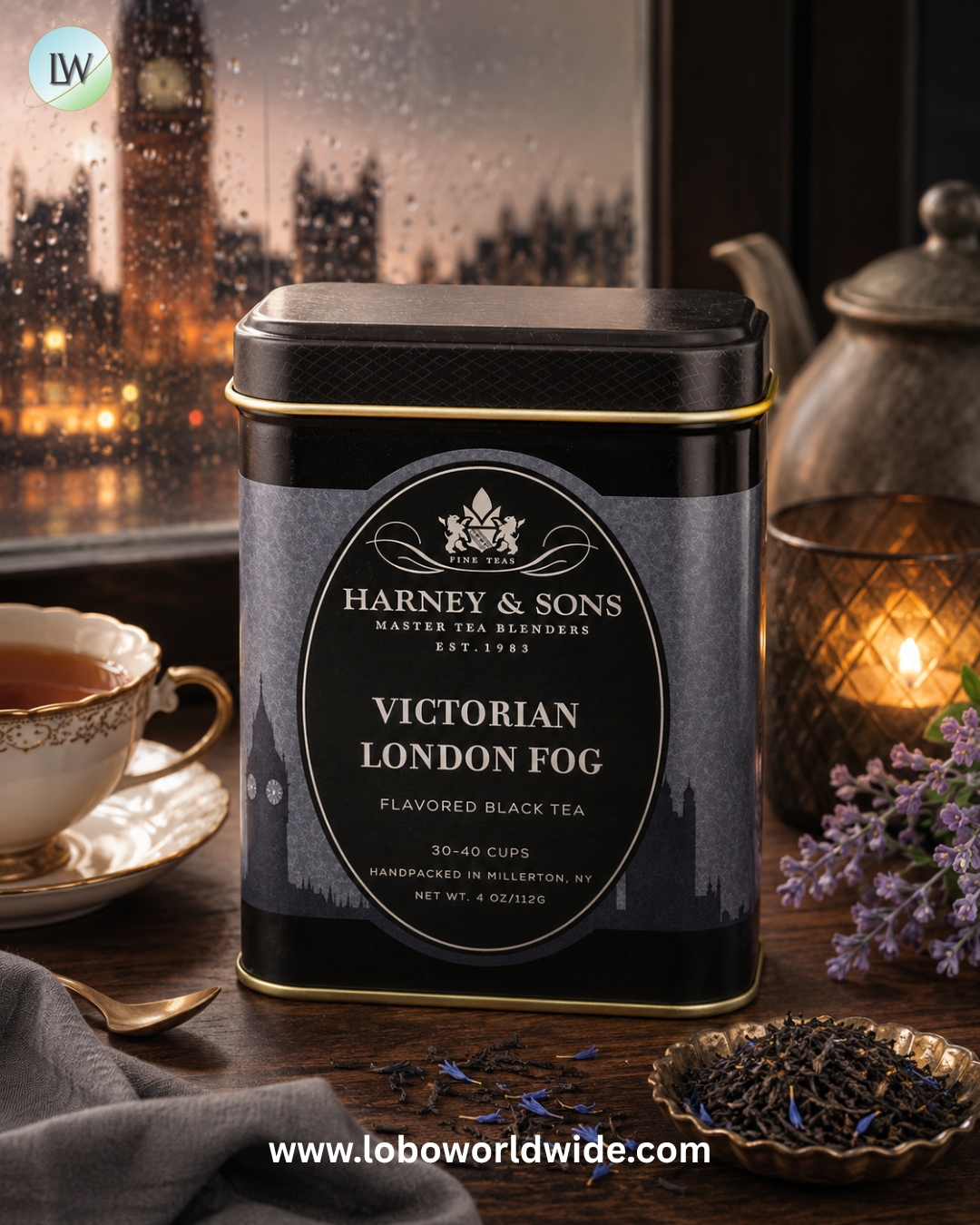Harney & Sons, Black Tea, Victorian London Fog, 4 oz (112 g)