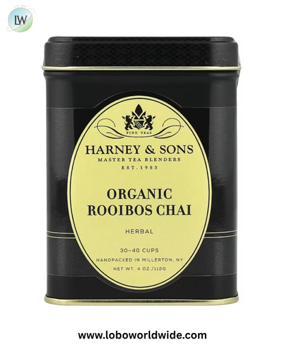 Harney & Sons, Herbal Tea, Organic Rooibos Chai, Caffeine Free, 4 oz (112 g)