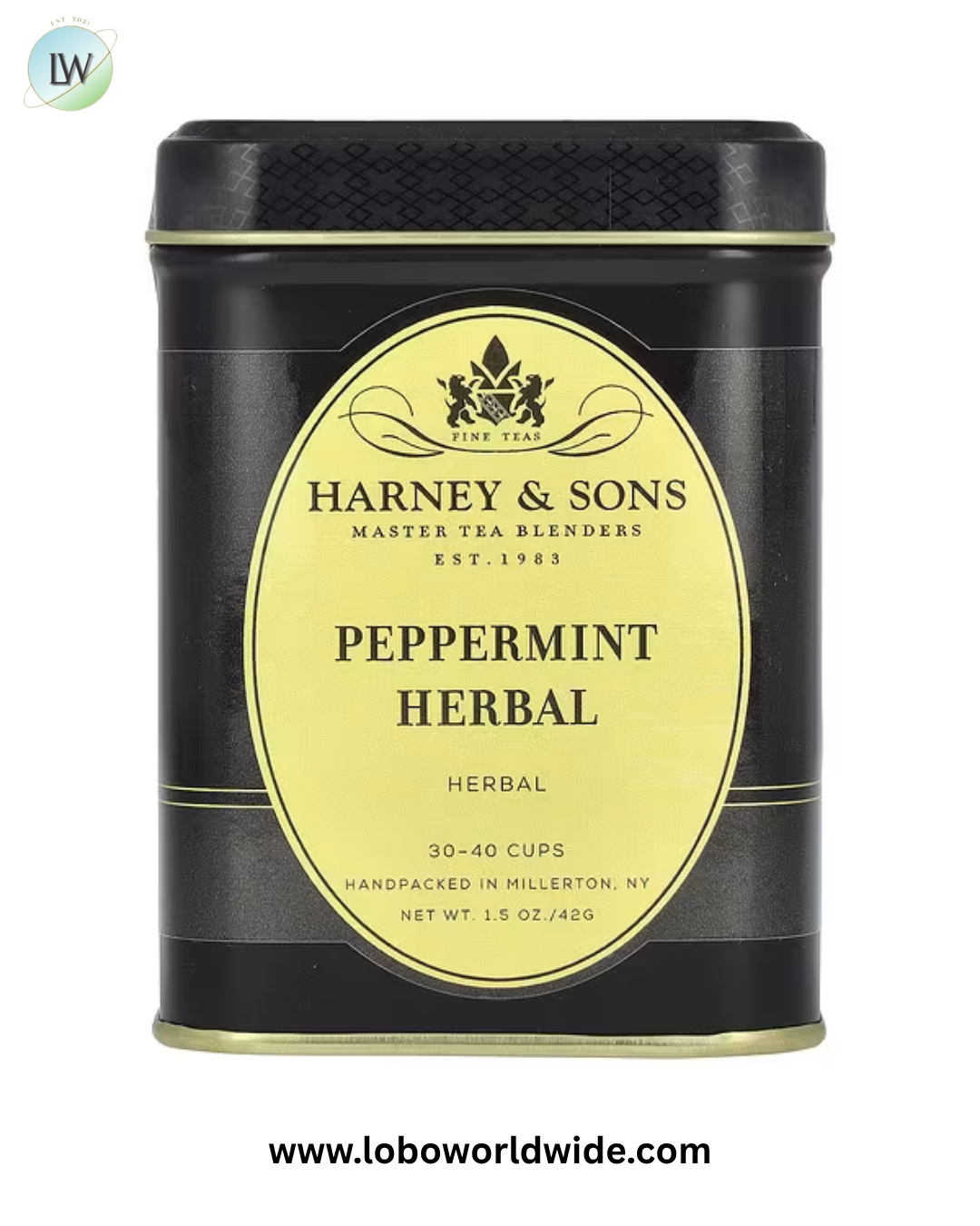 Harney & Sons, Herbal Tea, Peppermint, Caffeine Free, 1.5 oz (42 g)