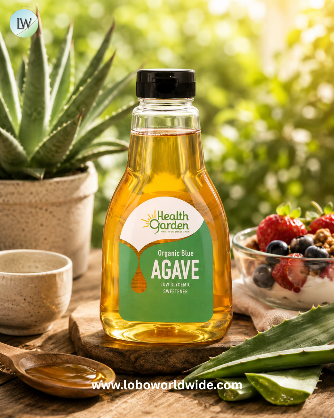 Health Garden, Organic Blue Agave, Low Glycemic Sweetener, 23.28 oz (660 g)