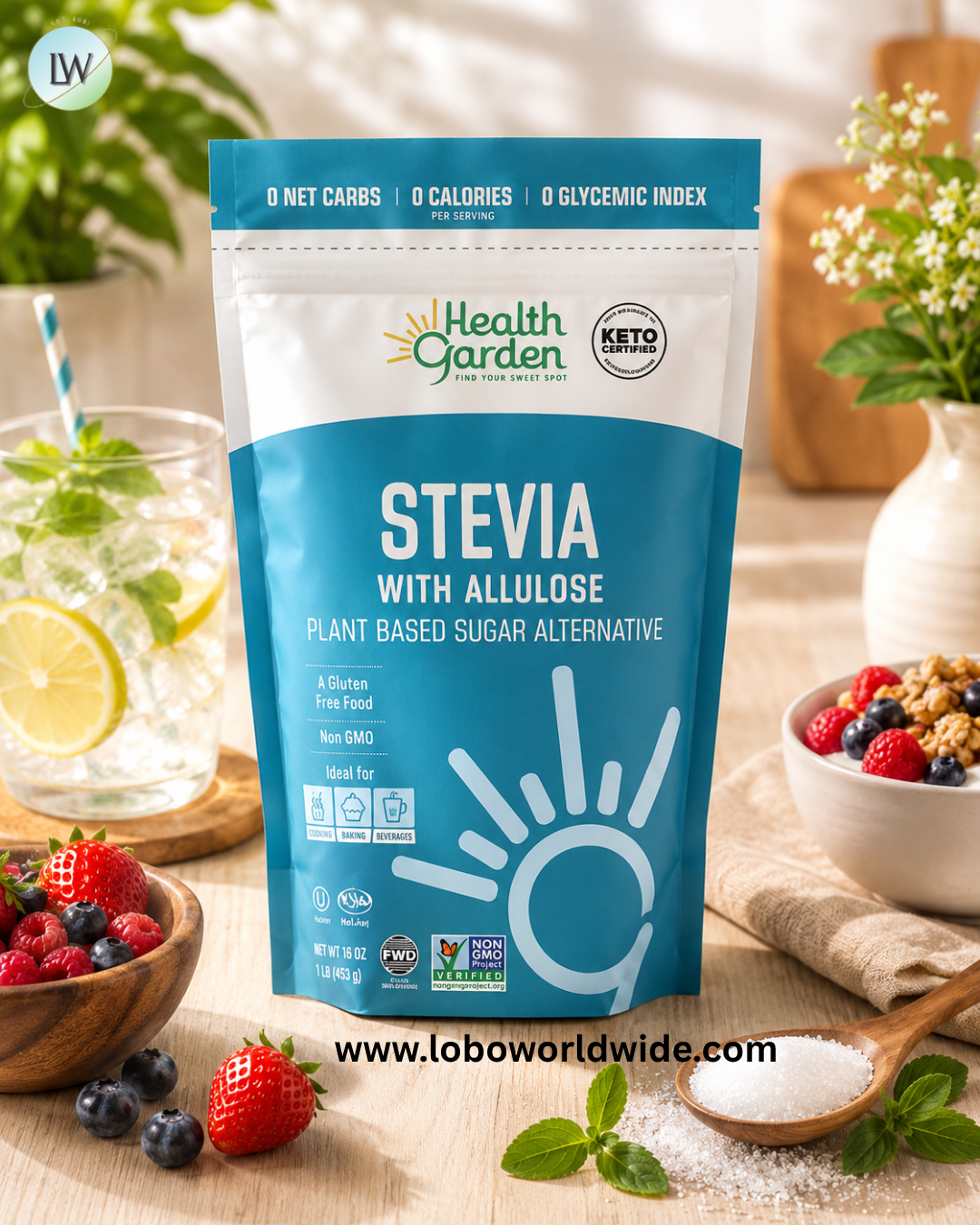 Health Garden, Stevia with Allulose , 1 lb (453 g)