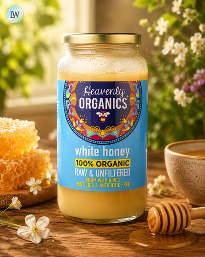 Heavenly Organics, 100% Organic White Honey, Raw & Unfiltered, 22 oz (624 g)