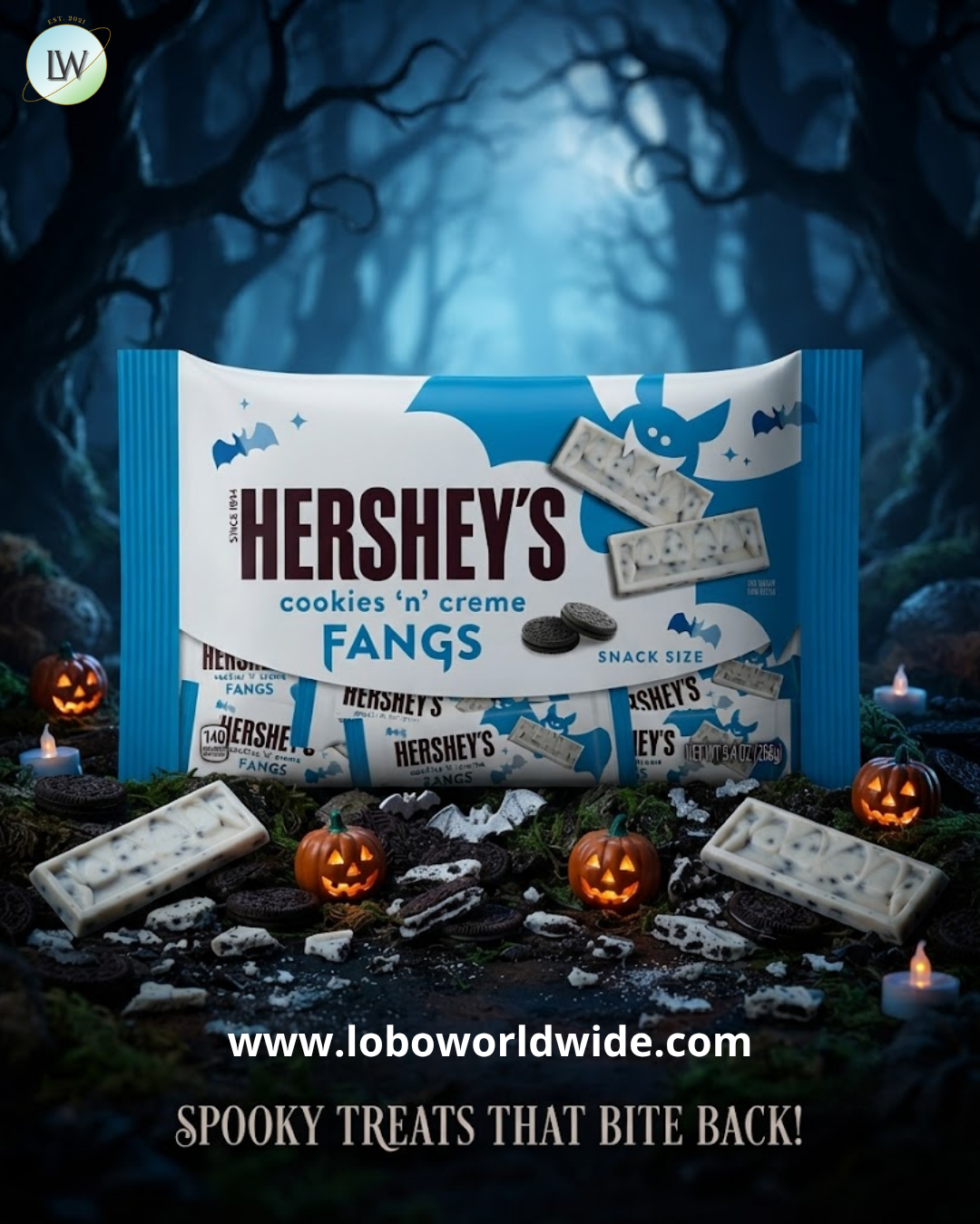 Hershey's Cookies 'n' Creme Fangs Snack Size, 9.4 oz.