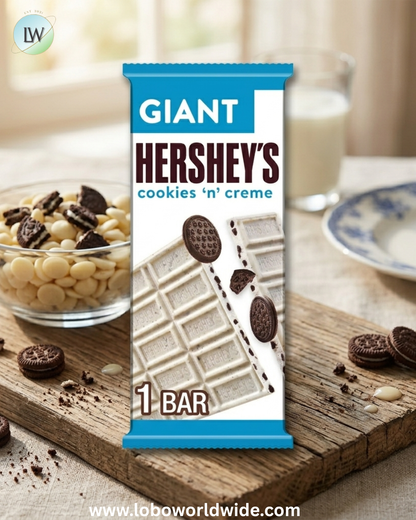 Hershey's Cookies 'n' Creme Giant Candy, Bars 7.37 oz, 25 Pieces