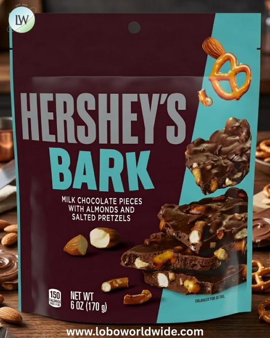 Hershey's Milk Chocolate Candy, Almonds and Salted Pretzels Bark Bag, 6 oz