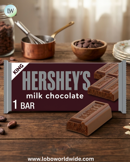 Hershey's Milk Chocolate King Size Candy, Bar 2.6 oz (Pack of 2)