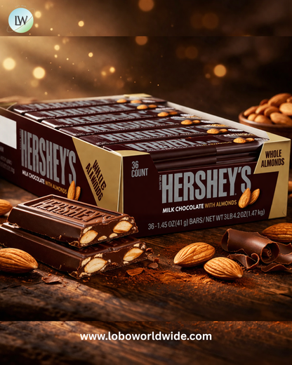 Hershey's Milk Chocolate With Almonds, 1.45 oz, 36-count