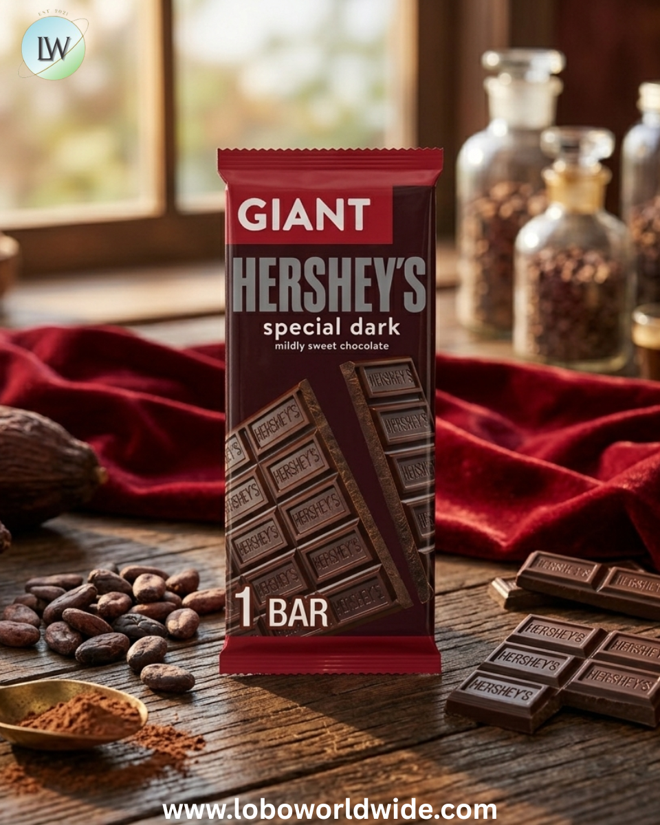 Hershey's Special Dark Mildly Sweet Chocolate Giant Candy, Bar 7.56 oz, 25 Pieces