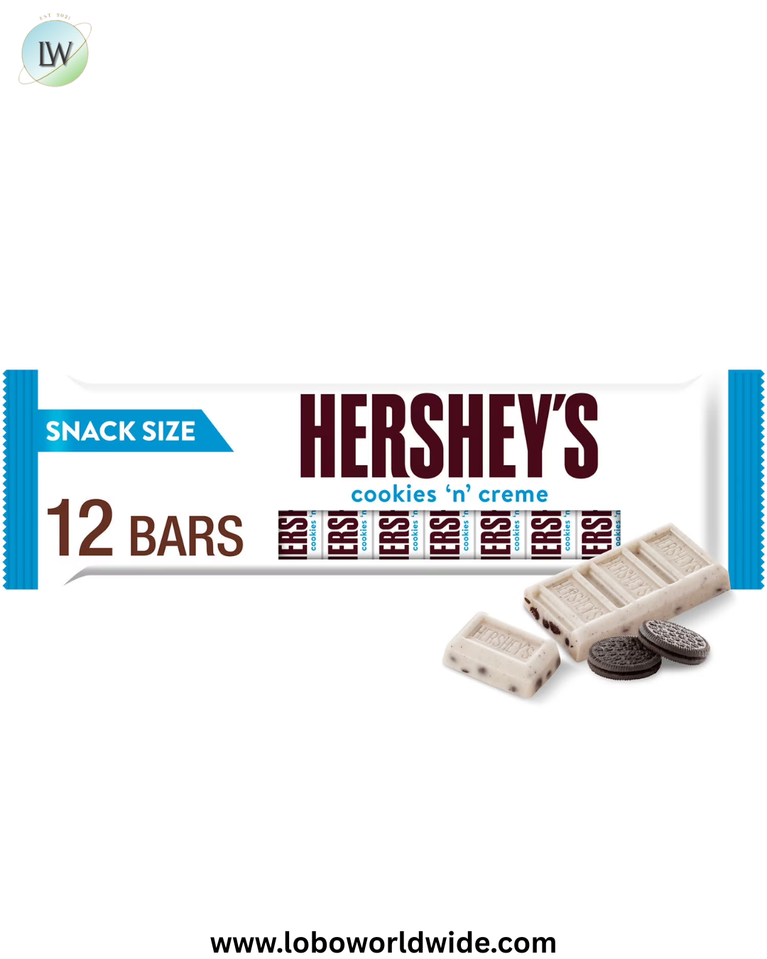 Hershey's Cookies 'n' Creme Snack Size Candy, Bars 0.45 oz, 12 Count