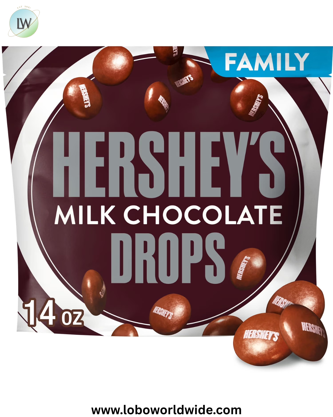 Hershey's Drops Milk Chocolate Candy, Family Pack 14 oz