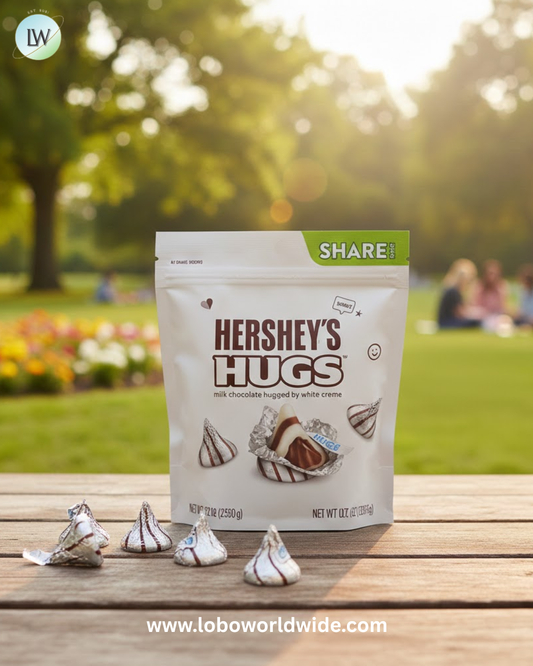 Hershey's Hugs Milk Chocolate and White Creme Candy, Share Pack 10.6 oz
