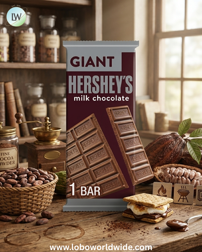 Hershey's Milk Chocolate Giant Candy, Bar 7.56 oz, 25 Pieces