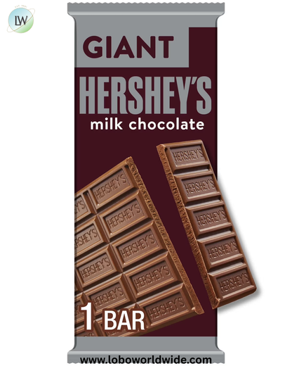 Hershey's Milk Chocolate Giant Candy, Bar 7.56 oz, 25 Pieces