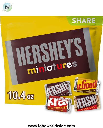 Hershey's Miniatures Assorted Chocolate Candy, Share Pack 10.4 oz