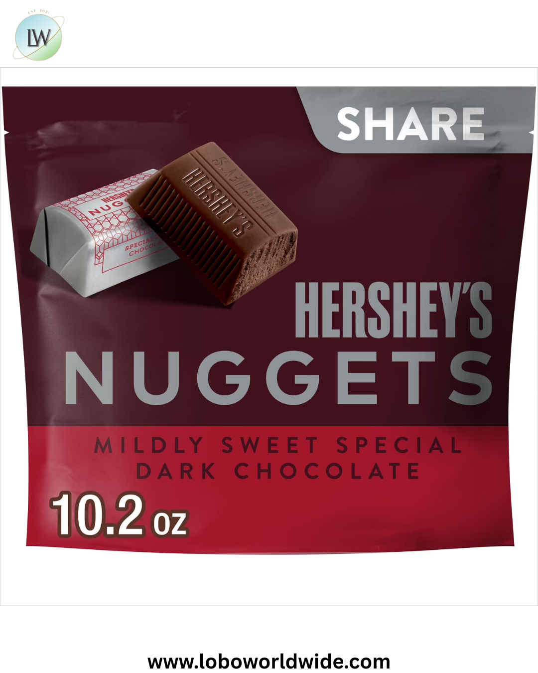 Hershey's Nuggets SPECIAL DARK Mildly Sweet Chocolate Candy, Share pack 10.2 oz