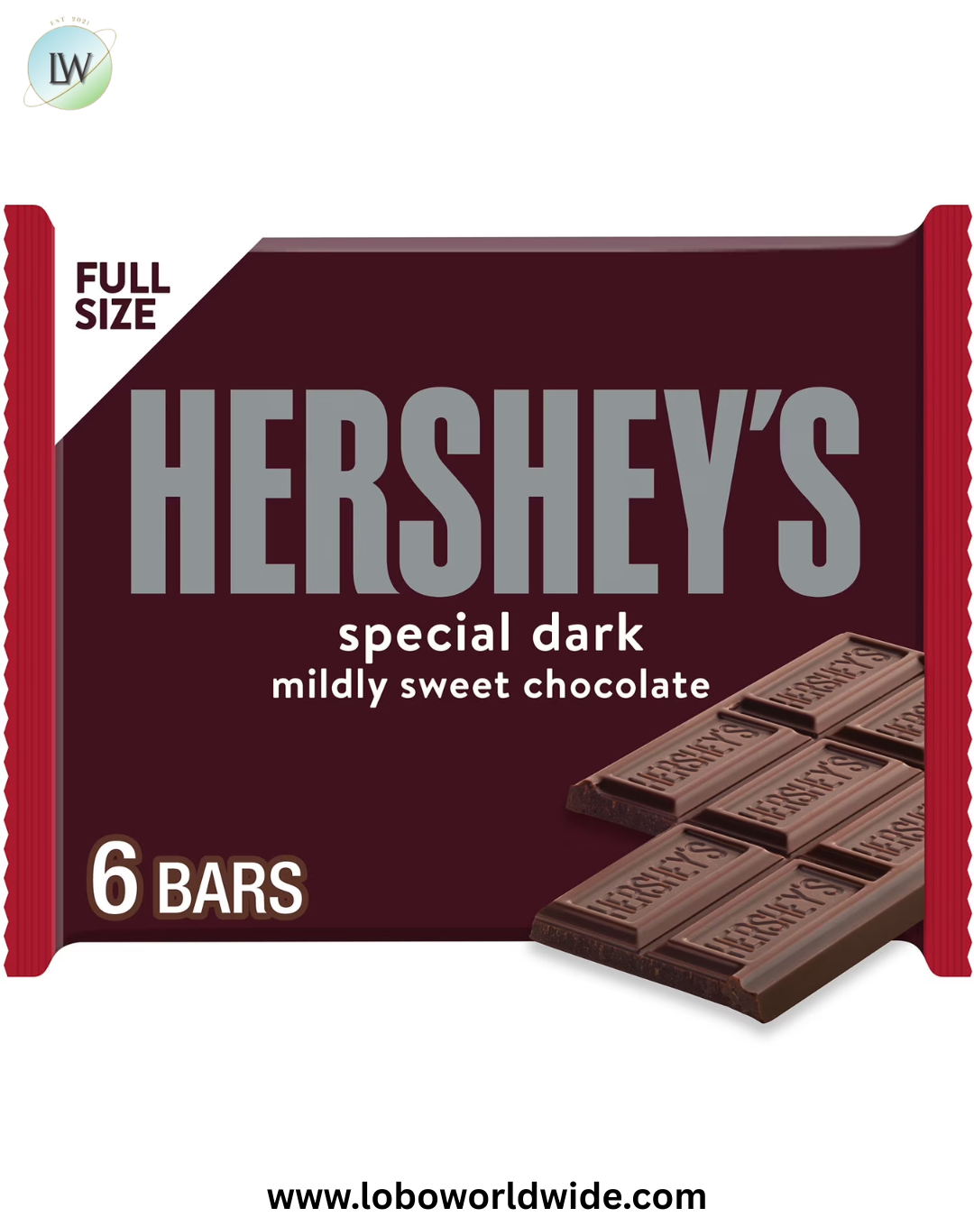 Hershey's Special Dark Mildly Sweet Chocolate Candy, Bars 1.45 oz, 6 Count