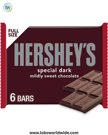 Hershey's Special Dark Mildly Sweet Chocolate Candy, Bars 1.45 oz, 6 Count