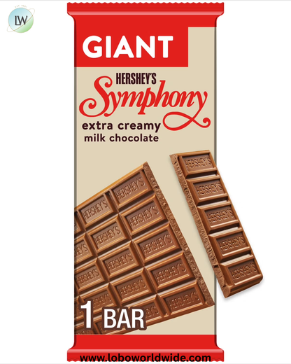 Hershey's Symphony Milk Chocolate Giant Candy, Bar 7.37 oz, 25 Pieces
