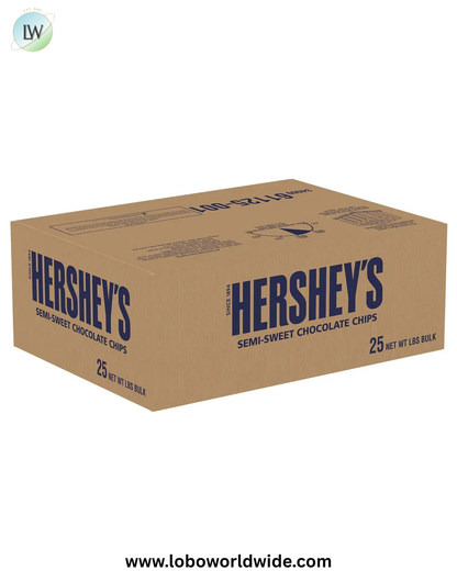 Hersheys Semi Sweet Chocolate Chips, 25 Pound