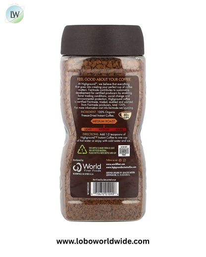 Highground Coffee, Organic Instant Coffee, Medium Roast