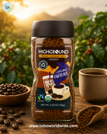 Highground Coffee, Organic Instant Coffee, Medium Roast