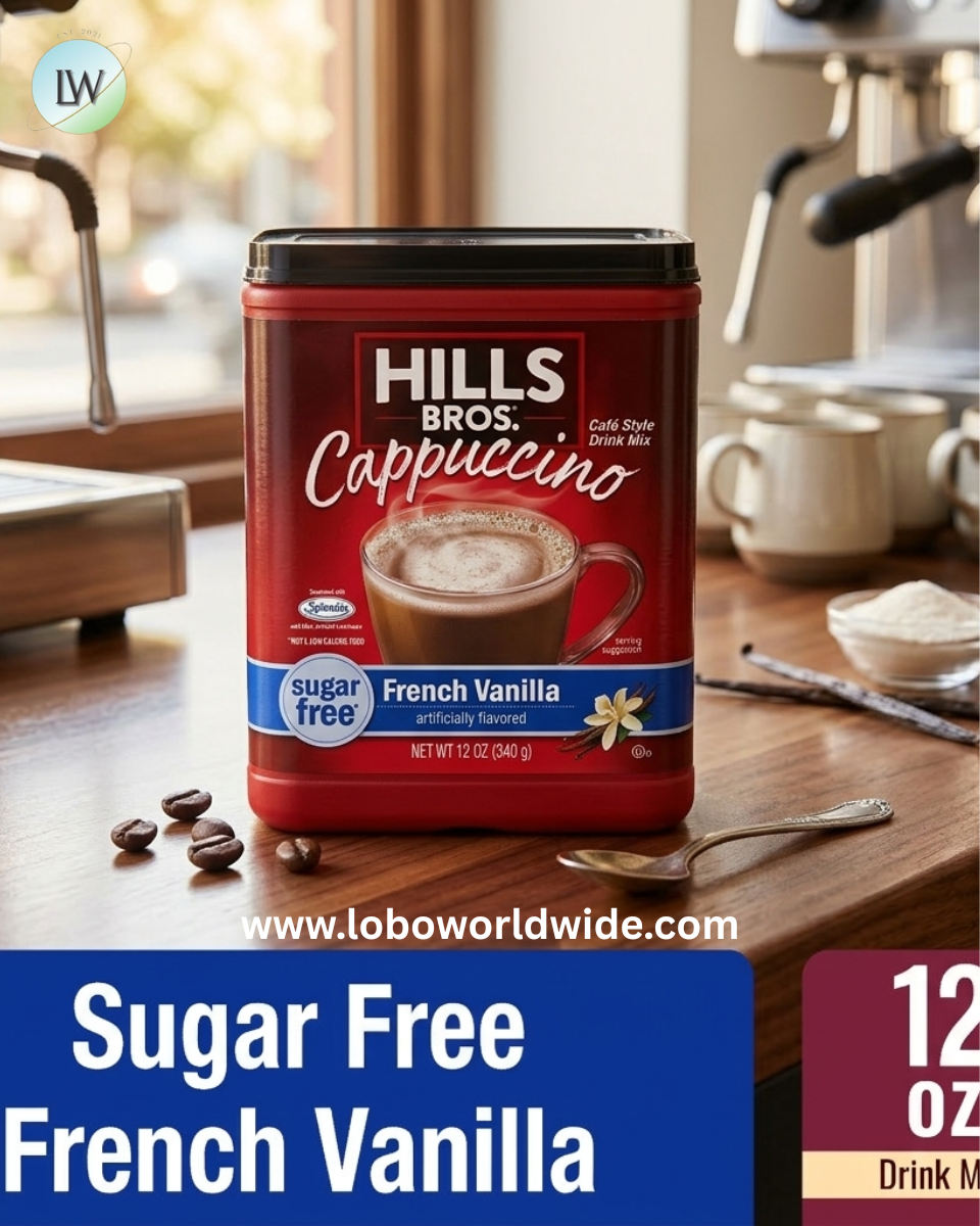 Hills Bros. Sugar-Free French Vanilla Cappuccino Instant Coffee Mix, 12 Ounce Canister
