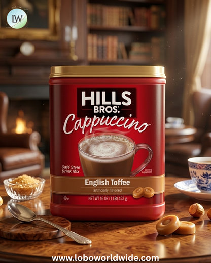Hills Bros. Cappuccino Instant Coffee Mix, 16 Ounce Canister