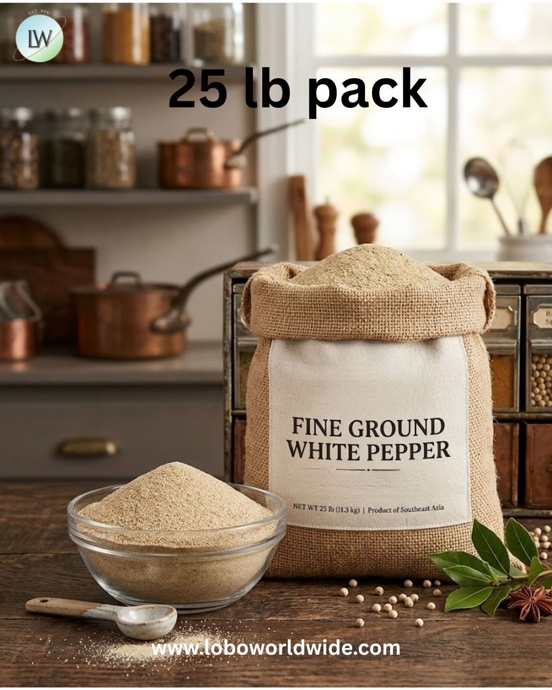 Hometown Provisions Fine Ground White Pepper.